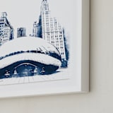 "Chicago Bean" - Art Print in Navy by Paul Berthelot - Frame Close-up