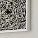 "Starburst" - Art Print in Apricot White on Blackcurrant by Leanne Friedberg - Frame Close-up
