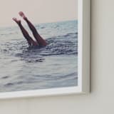 "Summer Handstand" - Art Print in SEA BLUE by ALICIA BOCK - Frame Close-up