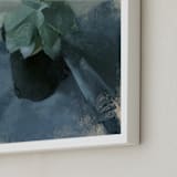 "Succulent in Blue" - Art Print in Aqua green by Elisabeth Larson - Frame Close-up