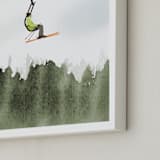 "Top Of The World" - Art Print in pine green by Shannon - Frame Close-up