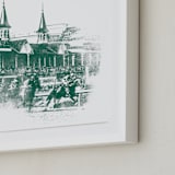 "Churchill Downs" - Art Print in Emerald by Paul Berthelot - Frame Close-up