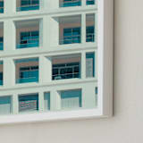 "french squares" - Art Print in Blue White by Jacob Loafman - Frame Close-up