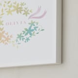 "Floral Crown" - Personalized Art Print in Blush by Lori Wemple - Frame Close-up