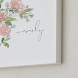 "Watercolor Blooms" - Personalized Art Print in Charcoal by Stacey Meacham - Frame Close-up