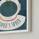 "Space to Explore" - Personalized Art Print in Galaxy by Heather Schertzer - Frame Close-up