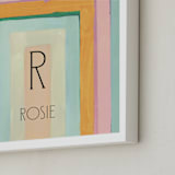 "Rainbow Twist - Custom" - Personalized Art Print in Mint by Lindsay Megahed - Frame Close-up