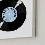 "For the Record" - Personalized Art Print in Baby Blue by Baumbirdy - Frame Close-up