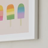 "Rainbow Popsicles" - Art Print in Taupe by Lauren Semmer - Frame Close-up