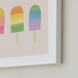"Rainbow Popsicles" - Art Print in Taupe by Lauren Semmer - Frame Close-up