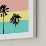 "Palm Tree Silhouette" - Art Print in sunshine by Cass Loh - Frame Close-up