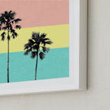 "Palm Tree Silhouette" - Art Print in sunshine by Cass Loh - Frame Close-up