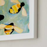 "Happy Bees" - Art Print in Morning Sky by claire whitehead - Frame Close-up