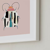 "Little Beetle" - Art Print in Blush by Anna Clement - Frame Close-up