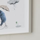 "That's one fast bike, said the Cloud" - Art Print in Polar Bear Blue by Maja Cunningham - Frame Close-up
