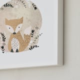 "Woodland - Fox" - Art Print in Pale Orange by Oma N. Ramkhelawan - Frame Close-up