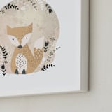 "Woodland - Fox" - Art Print in Pale Orange by Oma N. Ramkhelawan - Frame Close-up