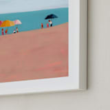 "Beach Umbrellas" - Art Print in Turquoise by Lindsay Megahed - Frame Close-up