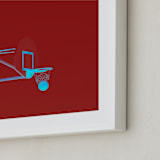 "Court Pop 1" - Art Print in Neon Game by Tania Medeiros - Frame Close-up