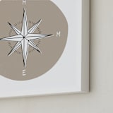 "Traveler's Compass" - Art Print in Warm Fog by Letter19Design - Frame Close-up