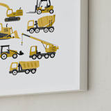 "Build" - Art Print in Pineapple by Jennifer Holbrook - Frame Close-up