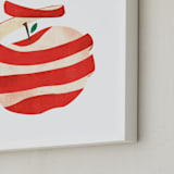 "Peeled Apple" - Art Print in Apple Red by Morgan Ramberg - Frame Close-up
