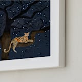 "starry sky leopard" - Art Print in navy by Cass Loh - Frame Close-up