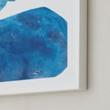 "Big Blue Whale" - Art Print in Sea Blue by Mia Posada - Frame Close-up