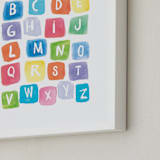 "ABC squares" - Art Print in Primary Red by Amy Hall - Frame Close-up