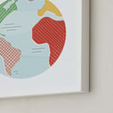 "Wonderful World" - Art Print in retro rainbow by Jessie Steury - Frame Close-up