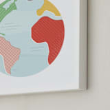 "Wonderful World" - Art Print in retro rainbow by Jessie Steury - Frame Close-up