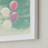 "Rose of the Winds" - Art Print in Turquoise Sky by Caroline Mint - Frame Close-up