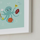 "Sports Fan" - Art Print in Pool by Annie Holmquist - Frame Close-up