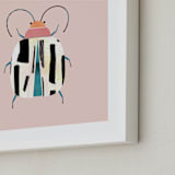 "Little Beetle" - Art Print in Blush by Anna Clement - Frame Close-up