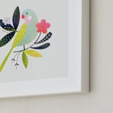 "Princess parrot" - Art Print in Mint by Tati Abaurre - Frame Close-up