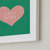 "Love Wins" - Art Print in Emerald Green by Little Miss Missy - Frame Close-up