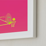 "Court Pop 2" - Art Print in Tutti Frutti by Tania Medeiros - Frame Close-up