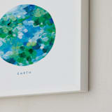 "Painted Earth" - Art Print in Ocean by Holly Whitcomb - Frame Close-up