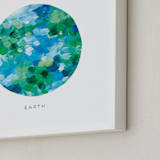"Painted Earth" - Art Print in Ocean by Holly Whitcomb - Frame Close-up