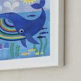 "Little Blue Whale" - Art Print in Medium Blue by melanie mikecz - Frame Close-up