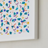 "Geometric plants" - Art Print in White by FERNANDA MARTINEZ - Frame Close-up