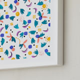 "Geometric plants" - Art Print in White by FERNANDA MARTINEZ - Frame Close-up