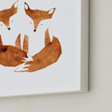 "Twin Foxes" - Art Print in Earthy Red by Mia Posada - Frame Close-up