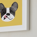 "Little Pup" - Art Print in Sunny Yellow by Tayler Mitchell - Frame Close-up