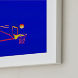 "Court Pop 4" - Art Print in Midnight Dunk by Tania Medeiros - Frame Close-up