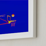 "Court Pop 4" - Art Print in Midnight Dunk by Tania Medeiros - Frame Close-up