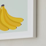 "Bunch of Bananas" - Art Print in Soft Blue by Pippa Shaw - Frame Close-up