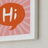 "A Bright Hi" - Art Print in Fire Orange by Karen Schipper - Frame Close-up