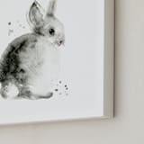 "Bunny2" - Art Print in Cottontail by Lulaloo - Frame Close-up