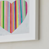 "Heart Stripes" - Art Print in Heartbeat by melanie mikecz - Frame Close-up